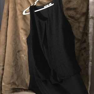 Long Black sheer back shirt.